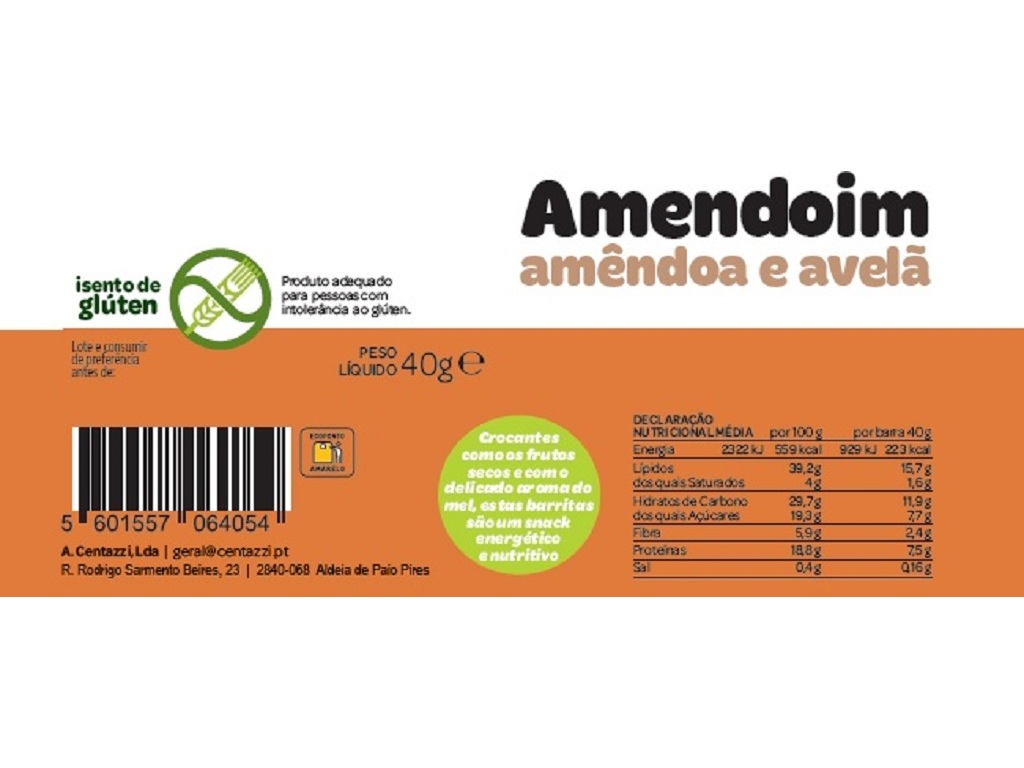 BARRA SALUTEM AMENDOIM AMÊNDOAB AVELÃ 40G