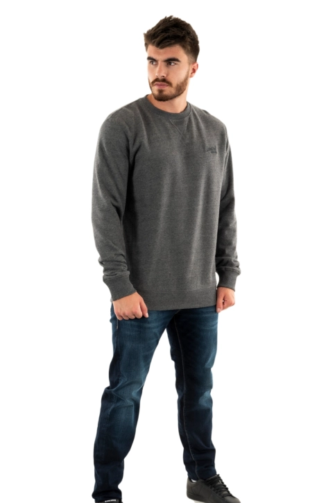 Sweat superdry essential logo crew qz9 carbon grey marl