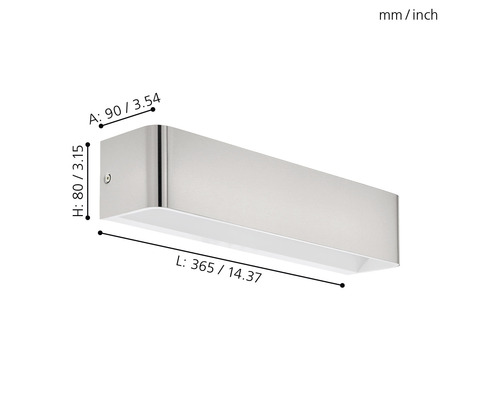LED wandlamp 1400 lm 3000 K HxL 8x36,5 cm Sania nikkel/mat