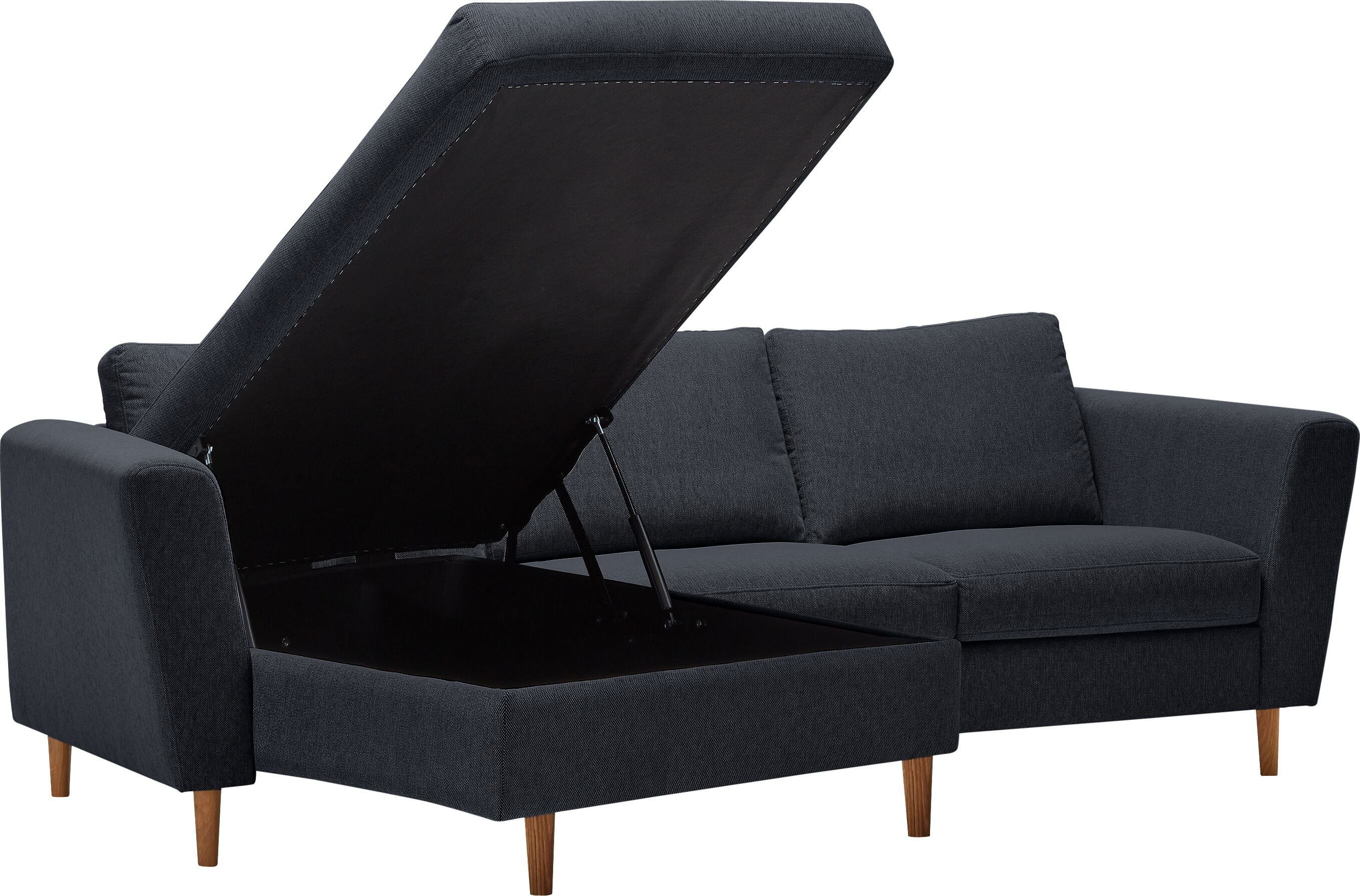DIENER Ecksofa - Dunkelgrau / B: 235.0 cm x T: 156.0 cm x H: 81.0 cm