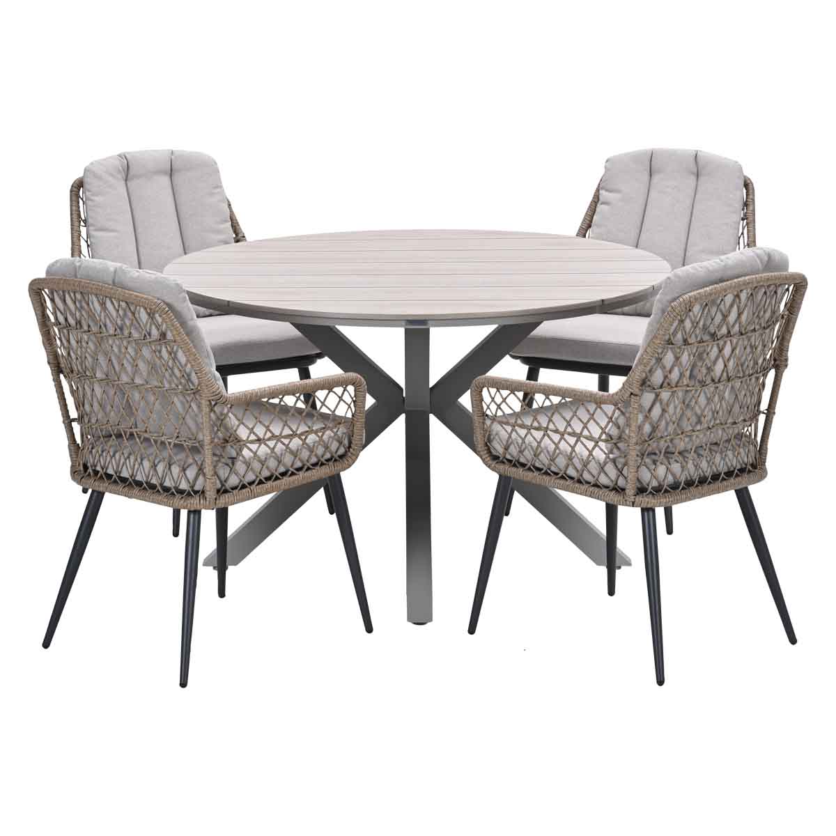 Garden Impressions Kalibo Tulli Ø122 cm 5-delige tuinset