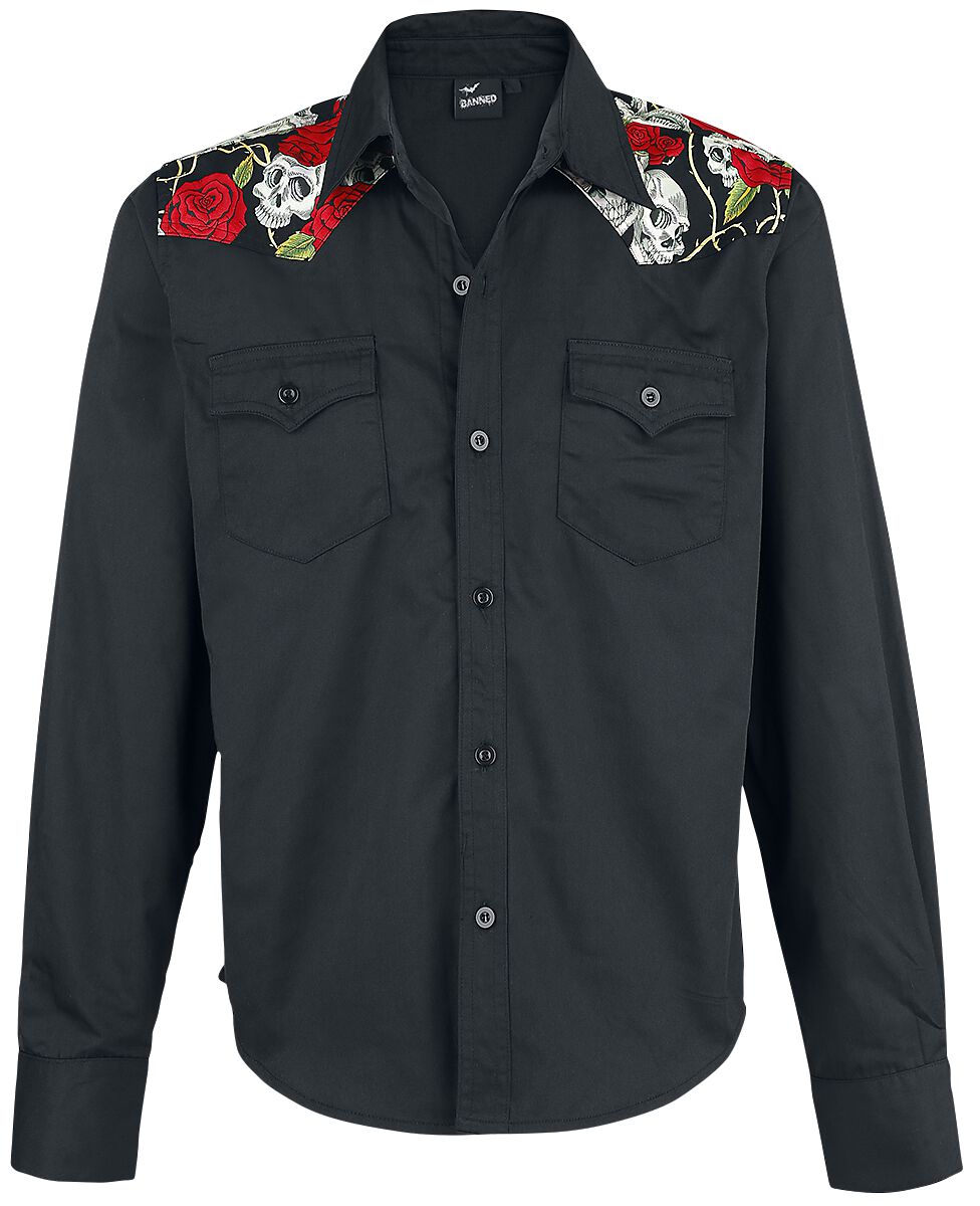 Skull Rose | Banned Chemise manches longues