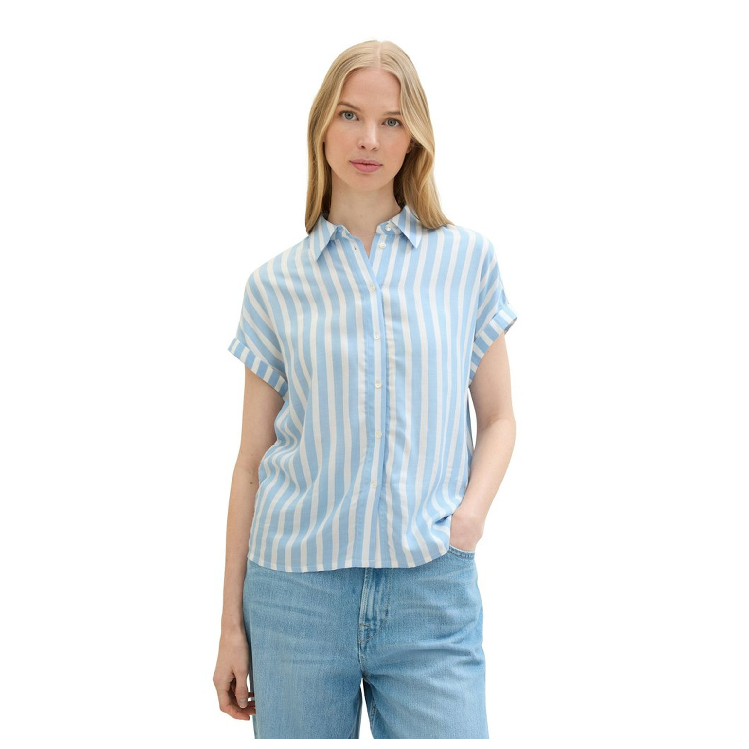 Tom Tailor Striped short sleeve blouse