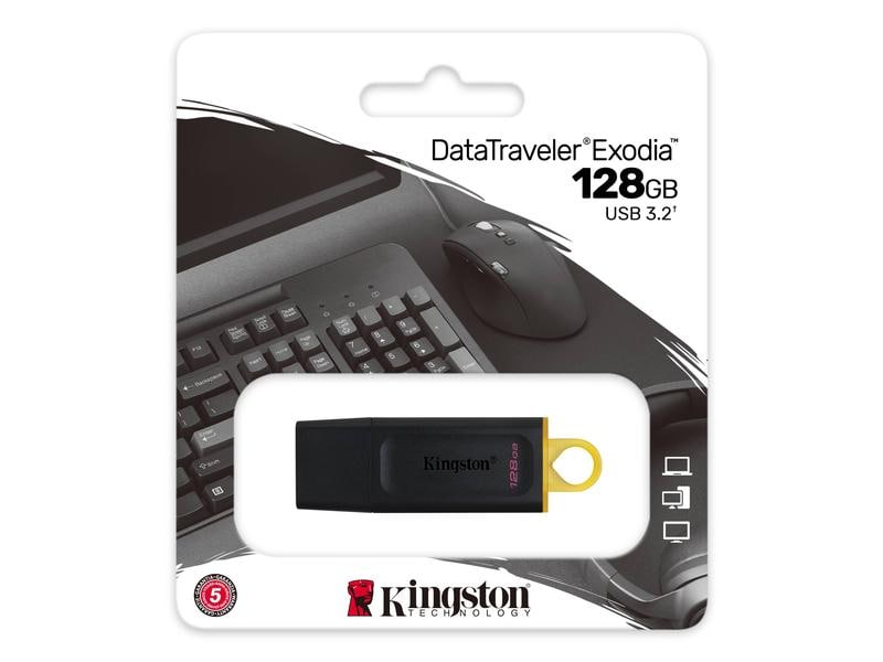 Kingston USB-Stick DataTraveler Exodia 128 GB USB-Stick mit 128 GB Speicherkapazität und 100 MB/s Lesegeschwindigkeit
