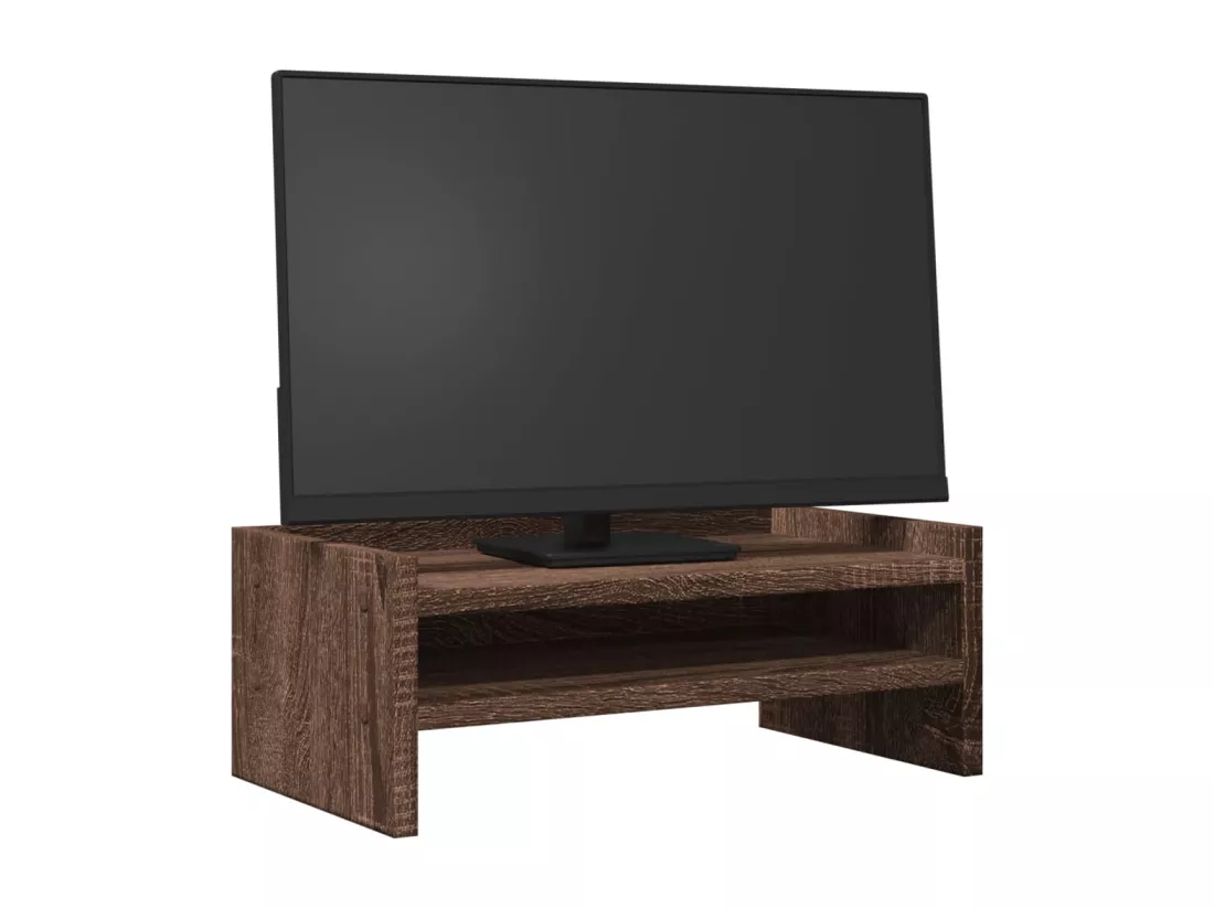 Support de moniteur chêne marron 42x24x16 cm bois d'ingénierie