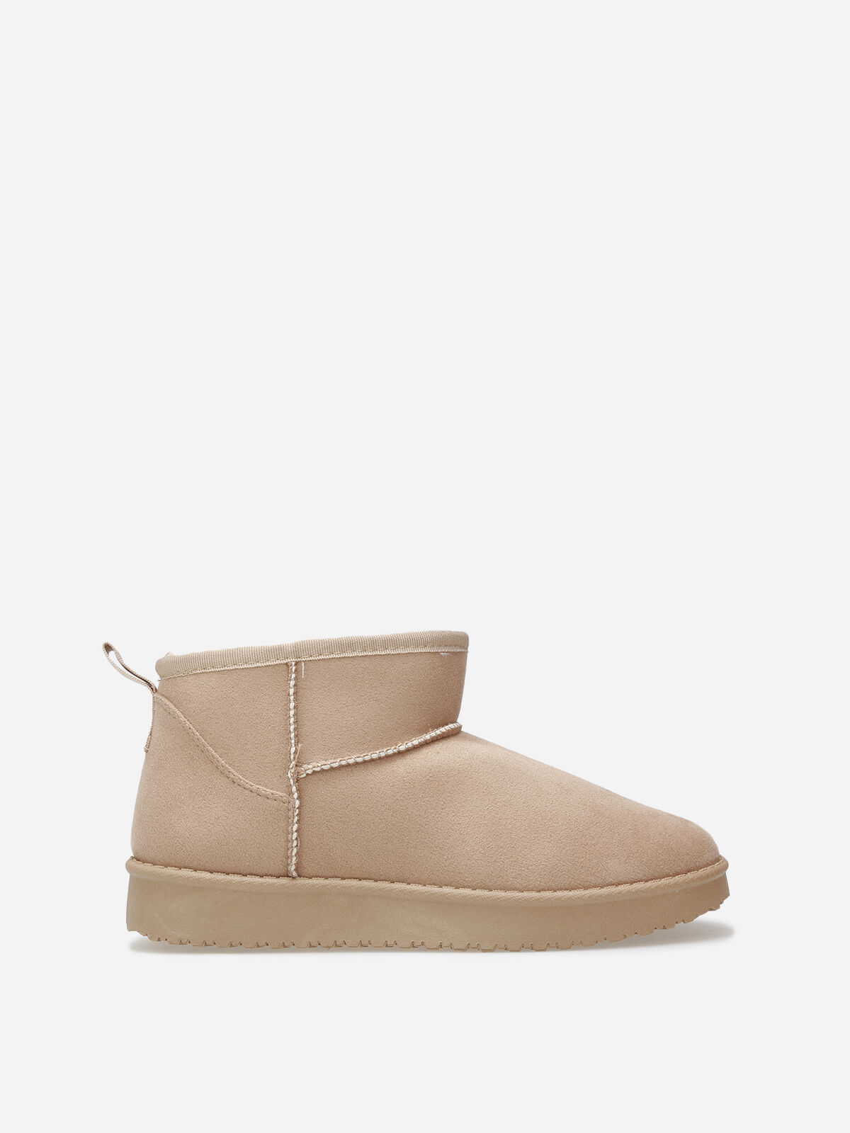 Boots basses en suédine fourrées- Beige