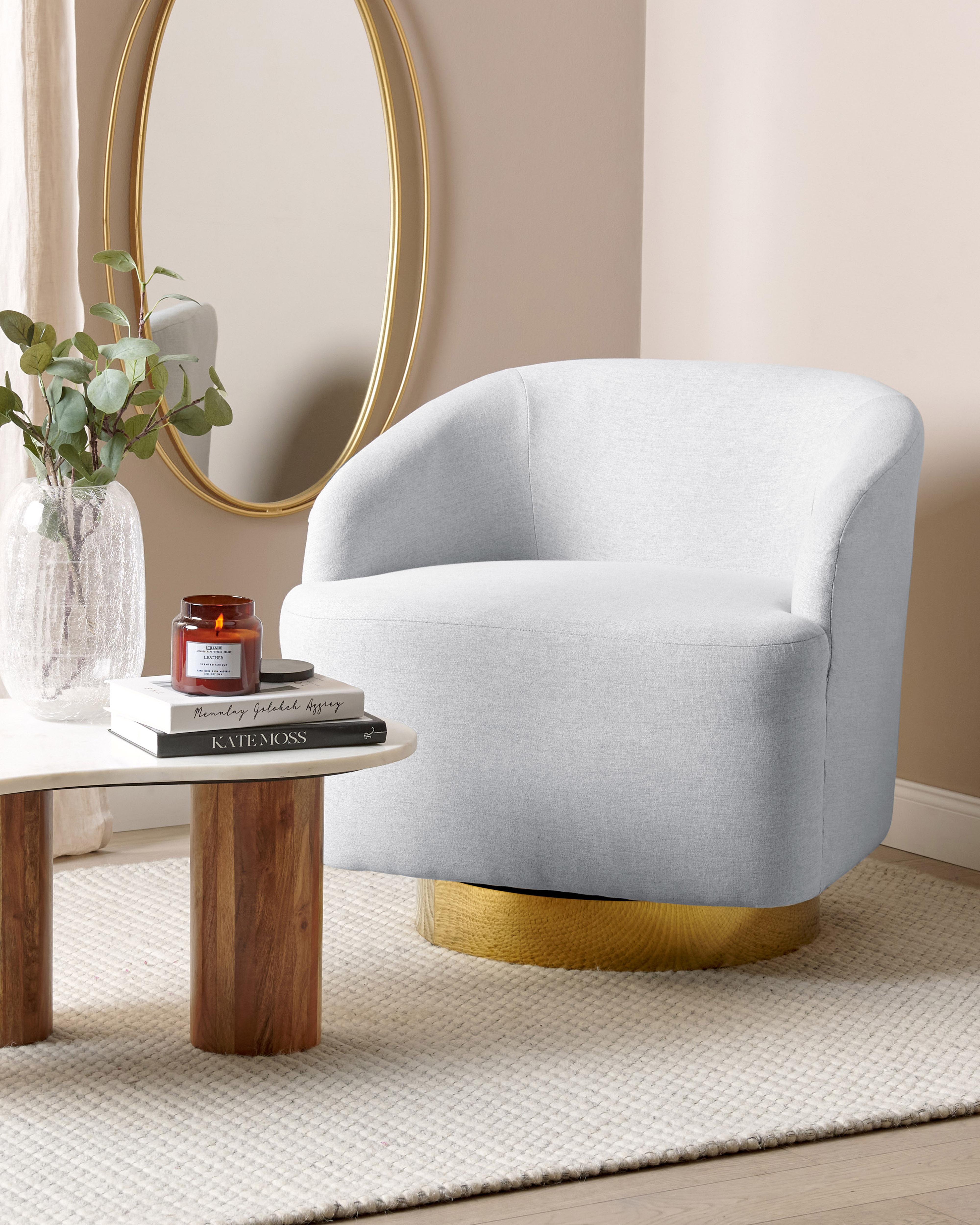 Draaifauteuil LAVIK Stof Lichtgrijs
