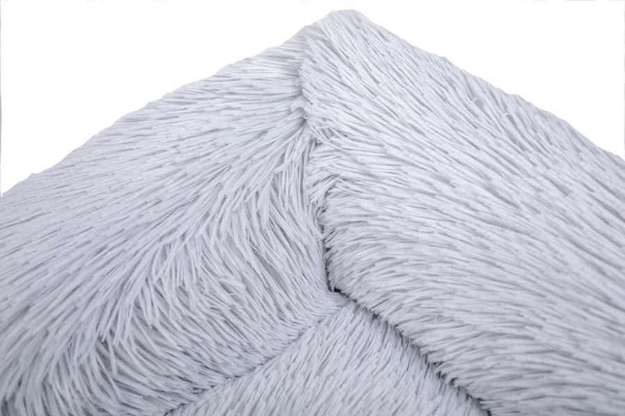 Cama antiestresse para cães Leeby com capa removível, cor cinza.