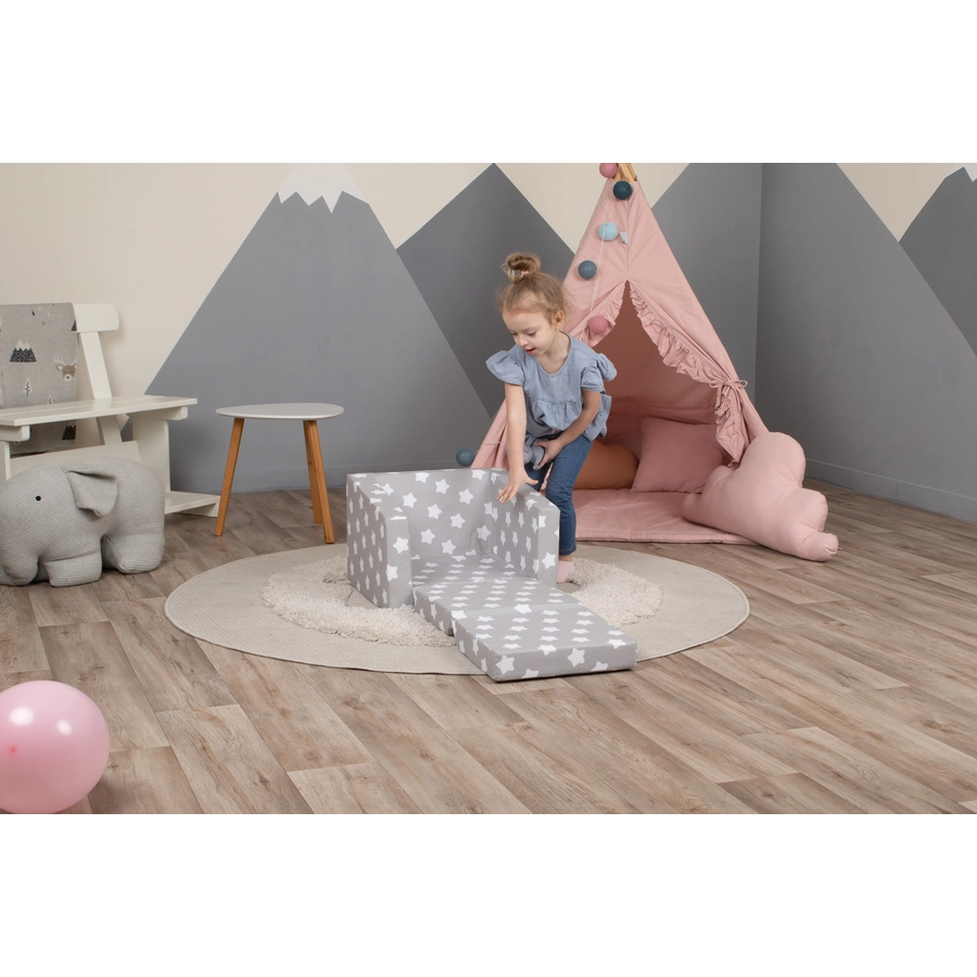 knorr toys® Singlesofa Grey white stars grau