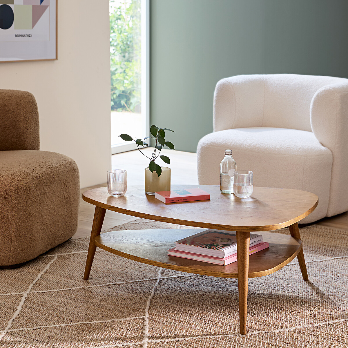 LA REDOUTE INTERIEURS<br>Mesa de centro vintage com tampo duplo, Quilda