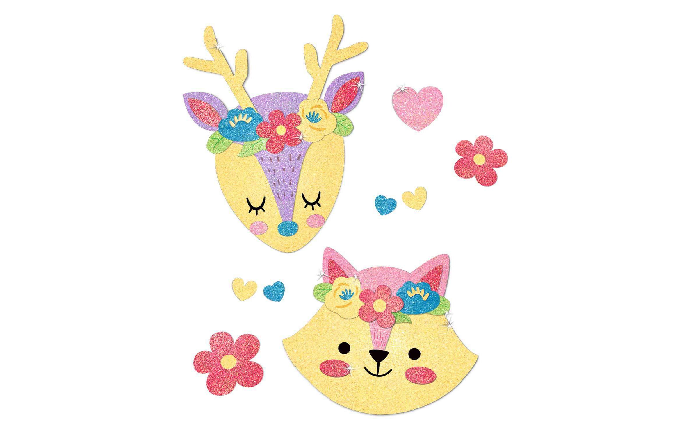 Moosgummi-Set Glitter Pastell selbstklebend, 10 StückMoosgummi Glitter