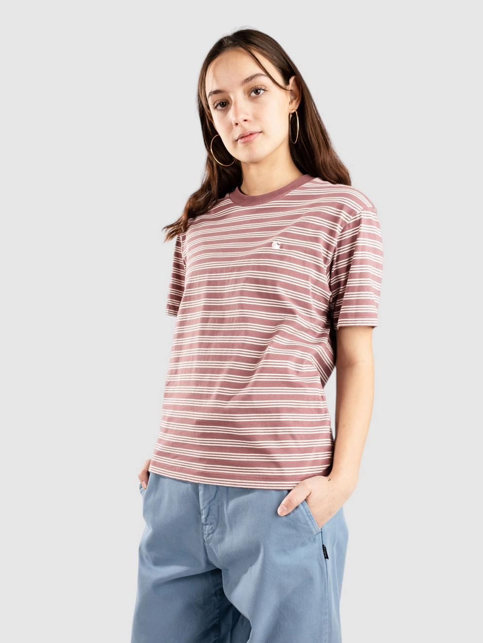 Carhartt WIP Sydney T-Shirt sydney stripe/dusky pink