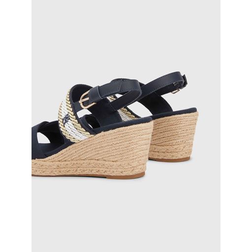 Tommy Hilfiger Webbing Strap Mid Wedge Sandaler, Space Blue, 38