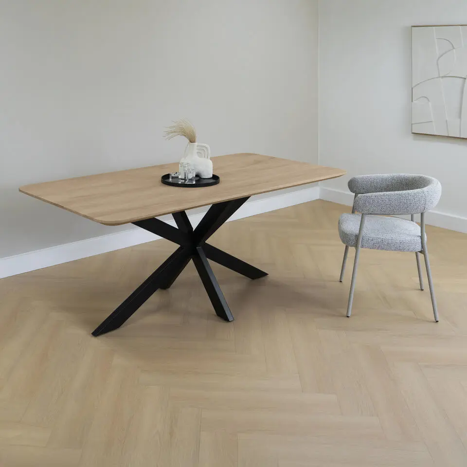 QUVIO Eettafel Sofia - Rechthoekig - FSC®- 180x90 cm - Naturel