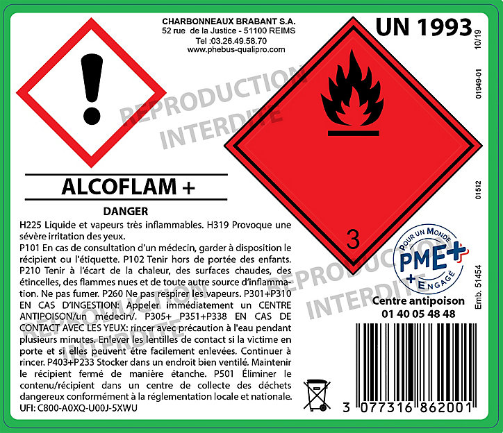 Ethanol végétal pour cheminée décorative Alcoflam Plus vert en bidon de 5 L