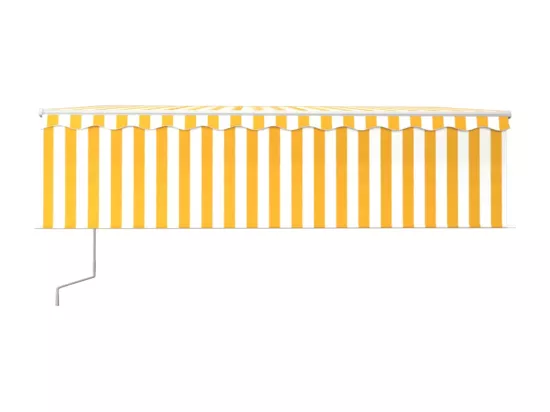Auvent automatique store capteur de vent/LED 5x3 m Jaune/blanc