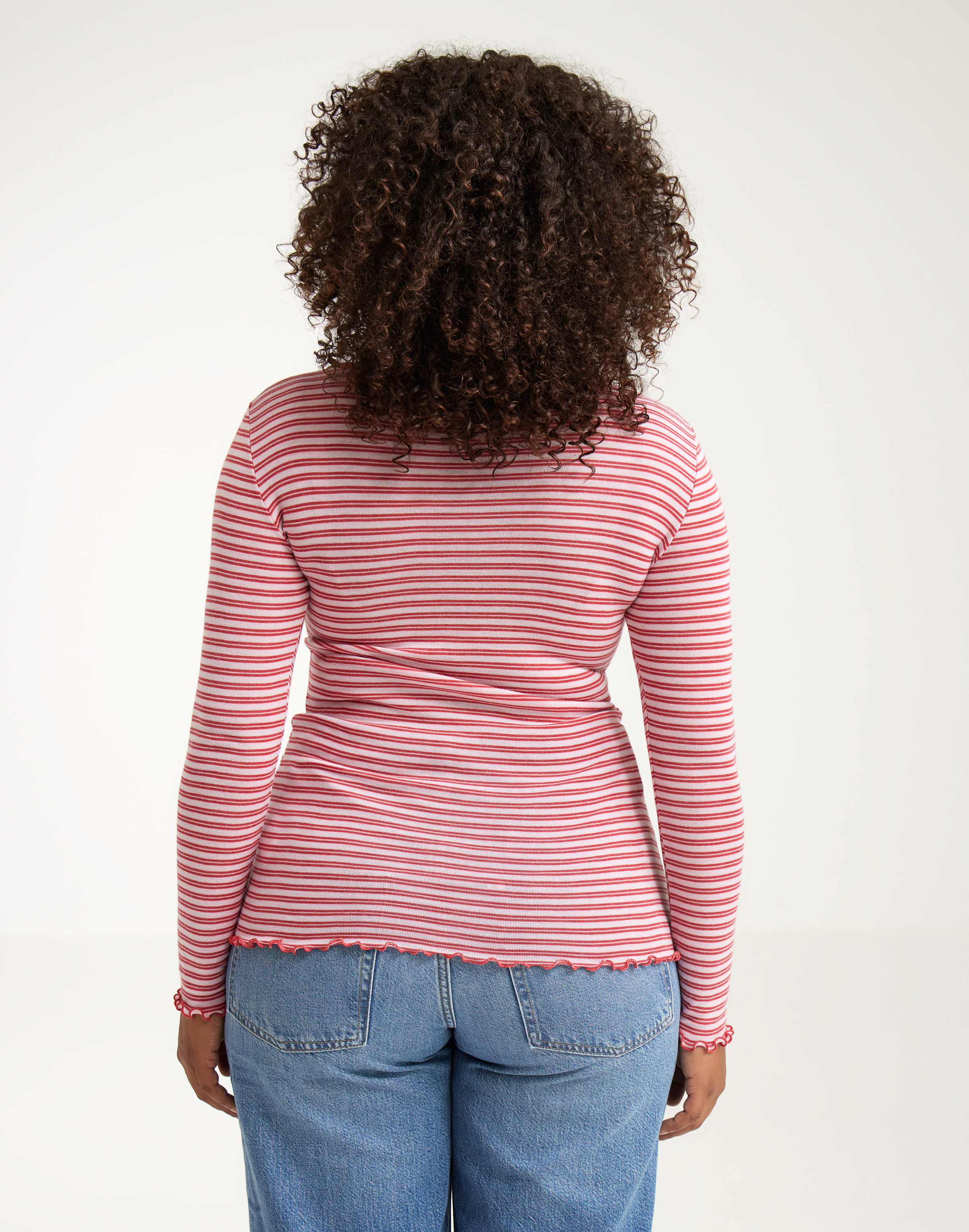 Shirt met ruches van merinowol/zijde voor dames