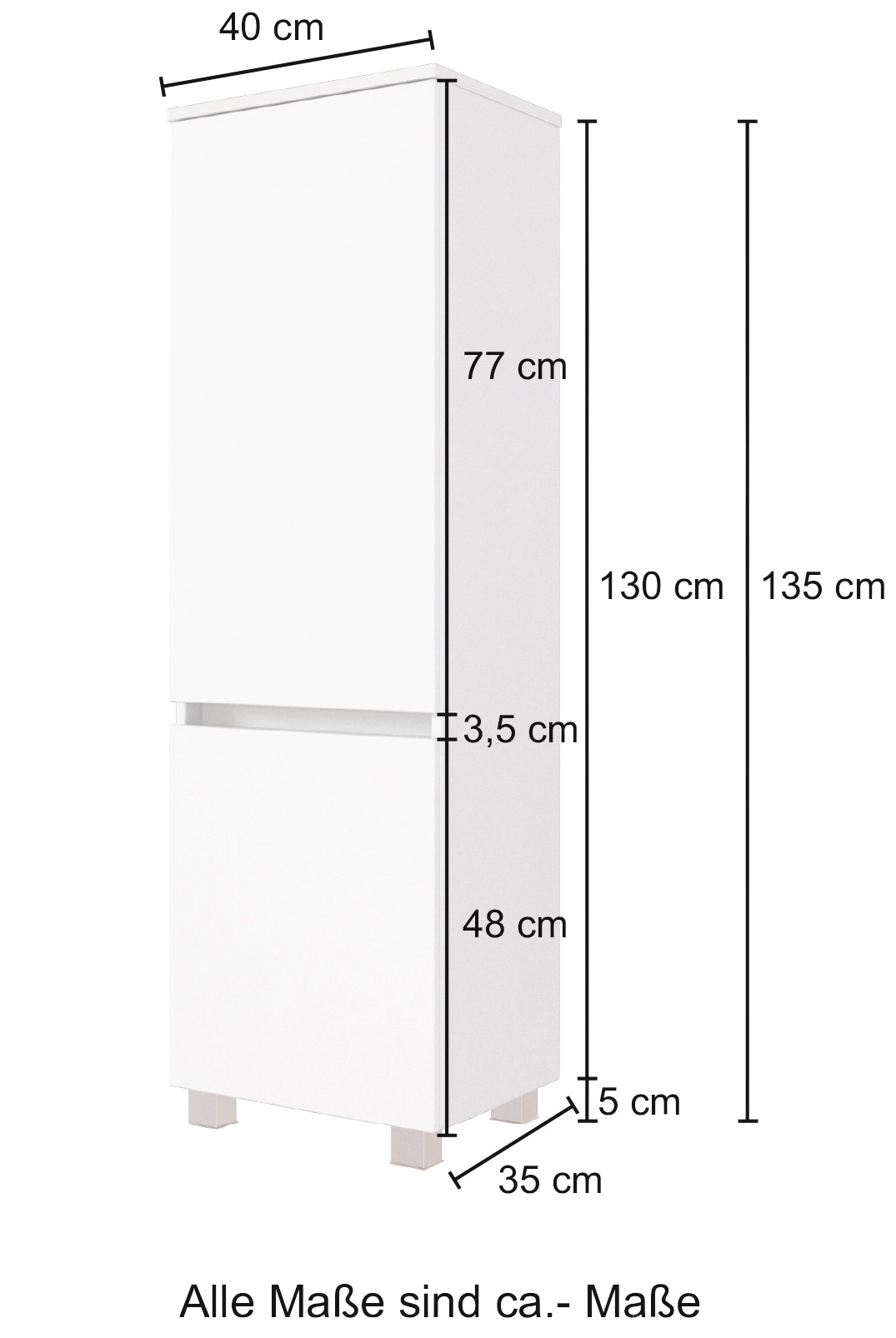 welltime Midischrank »Baabe« Badmöbel, Breite 40 cm