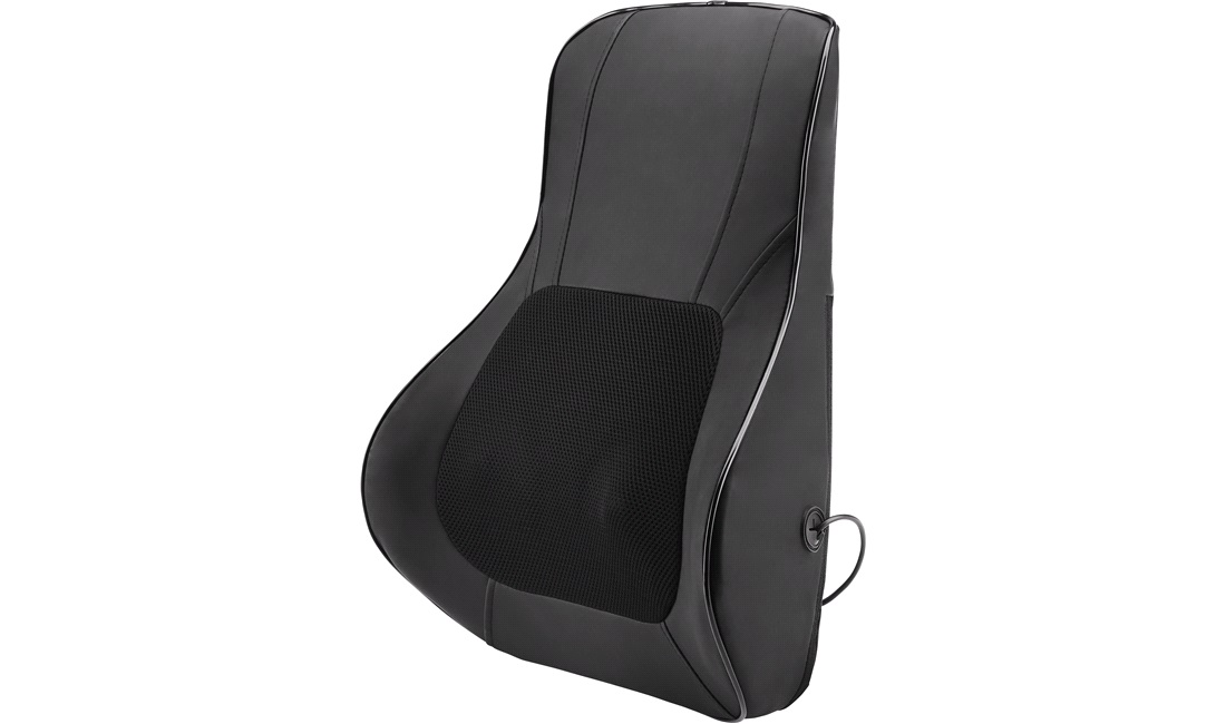 Rygpude med massage og memory foam sort