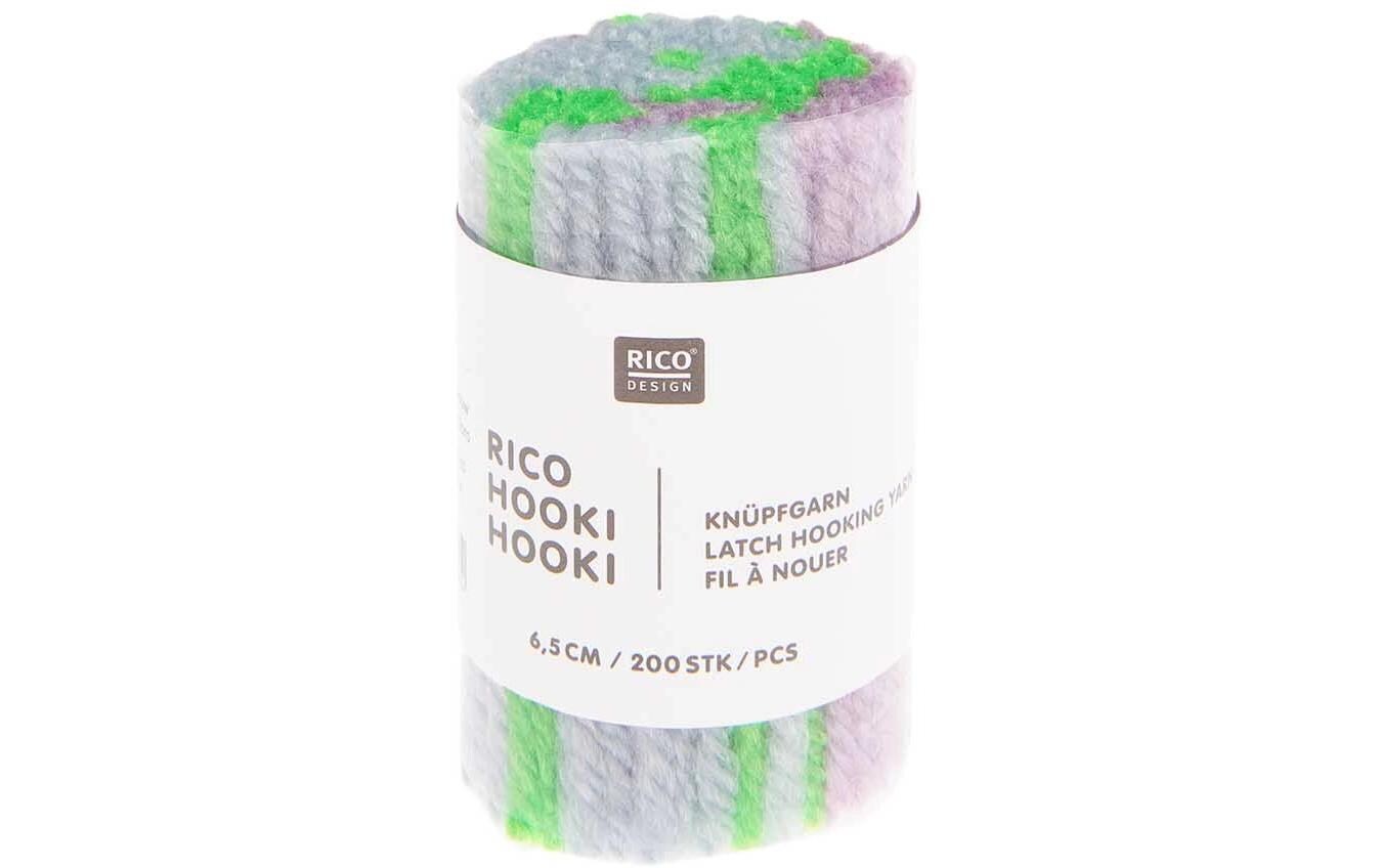 Rico Hooki Hooki Knüpfgarn, marmoriert HellblauKnüpfwolle, Knüpffaden in verschiedenen Längen und Farben