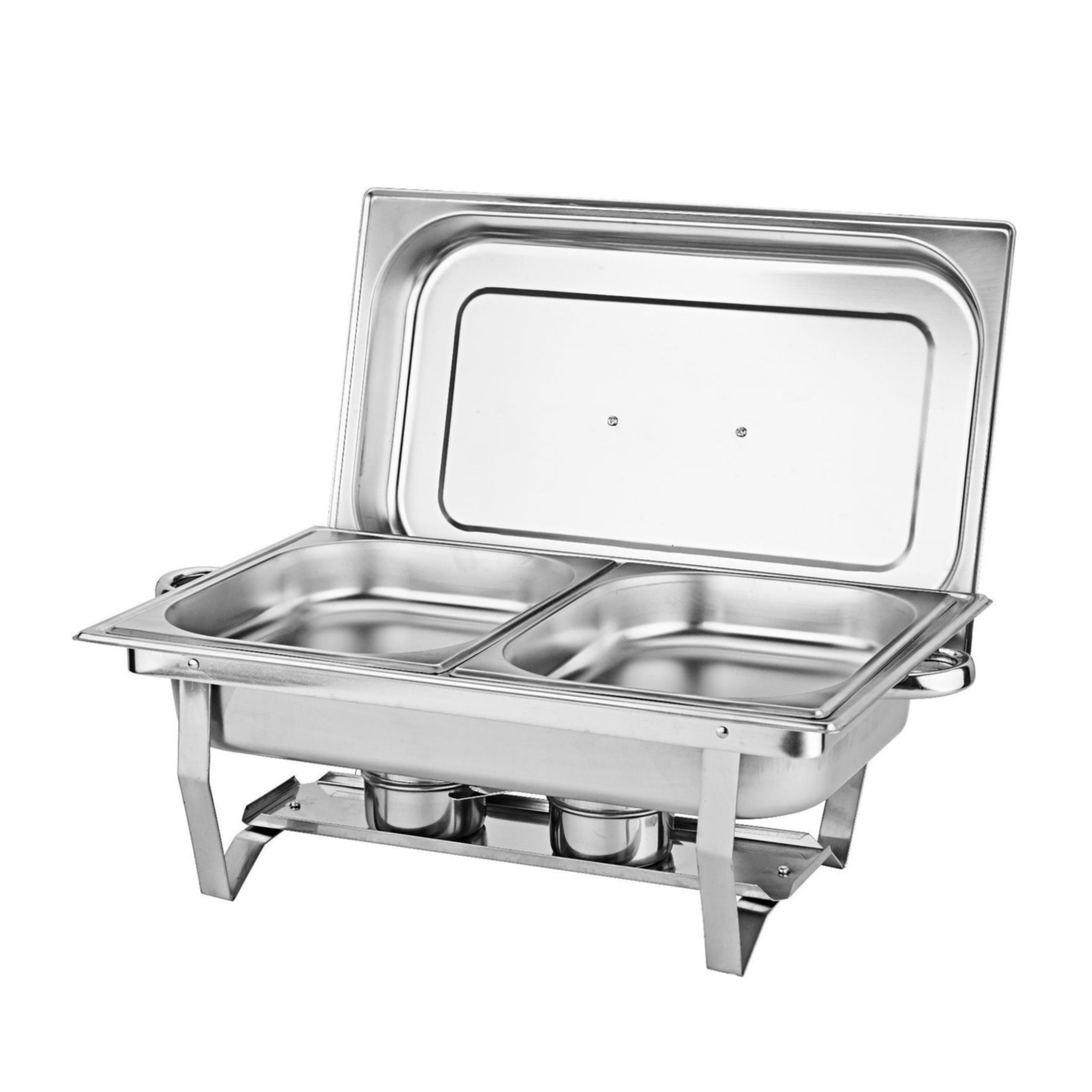 (9L) 55x35cm Edelstahl Chafing Dish Rechaud Speise Wärmer Catering Buffet Warmhaltebehälter mit Wasserbad - Silber