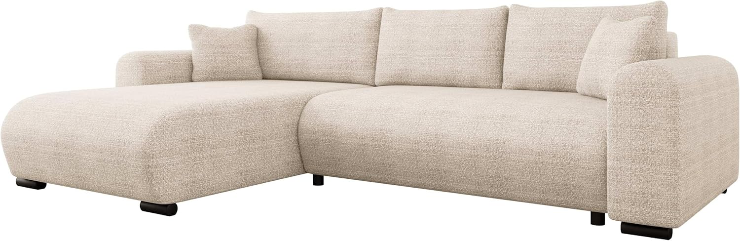 Mirjan24 Ecksofa Merkos, Eckcouch, Couch mit Schlaffunktion und Bettkasten, Wohnlandschaft, Bettfunktion L-Form Sofa, Ottomane universell (Taro 01)