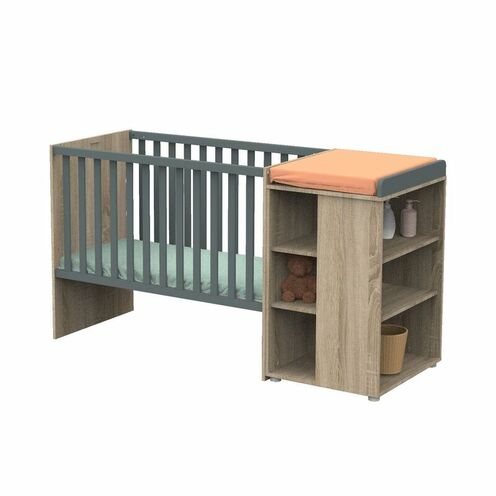 Lit combiné évolutif 120x60 NOVA Gris volcan - SAUTHON