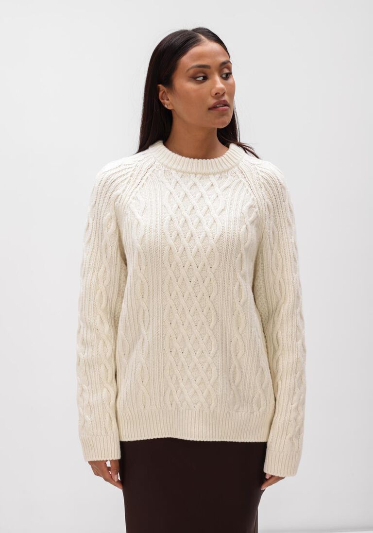 beige anine bing truien/vesten louie sweater ivory