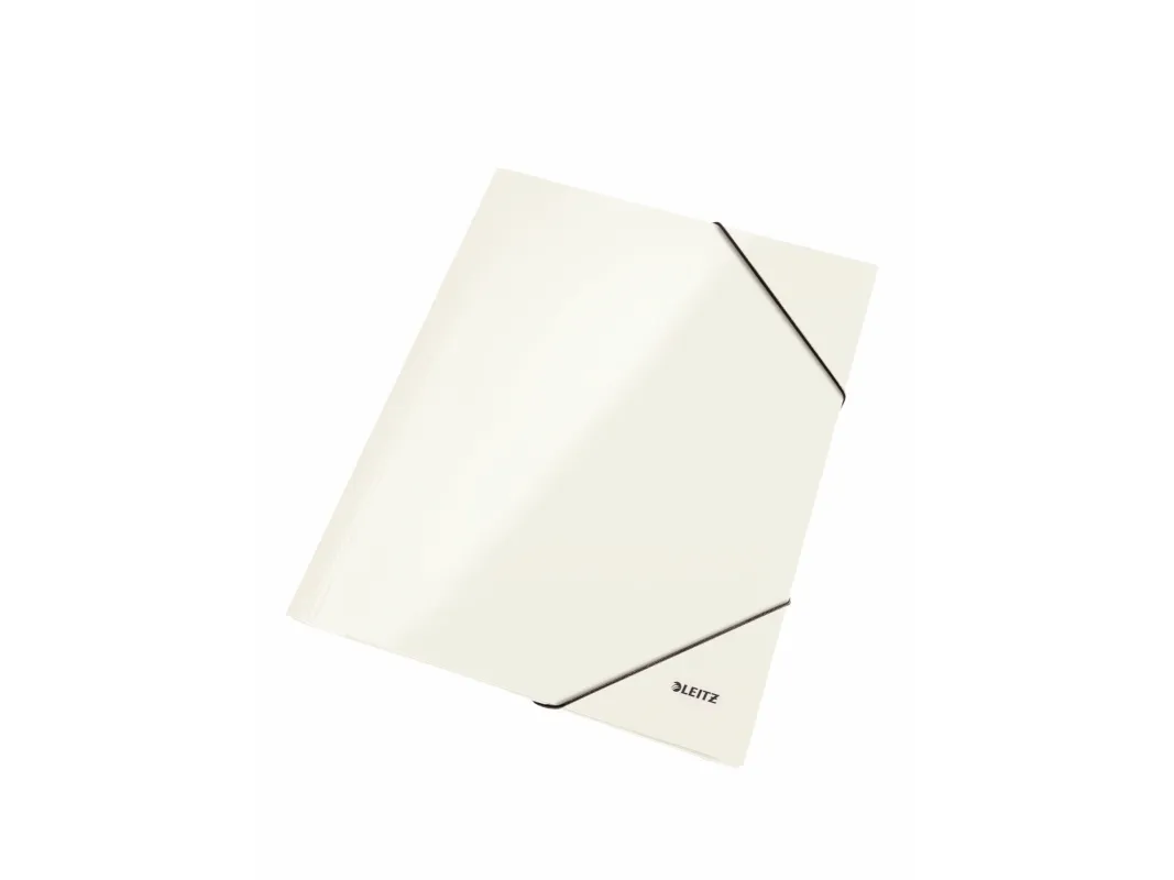 Elastikmappe A4 Leitz WOW - 3-folds mappe - blank perle hvid (stk.)