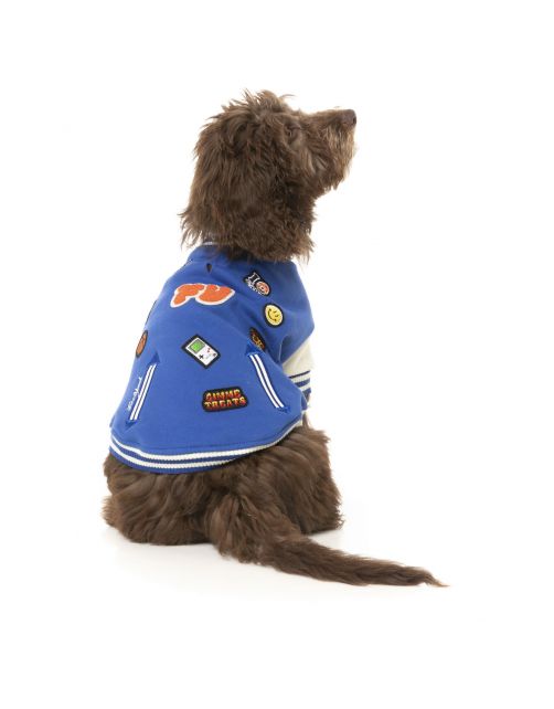 Fuzzyard The Letterman Jacket Blauw - Hondenkleding