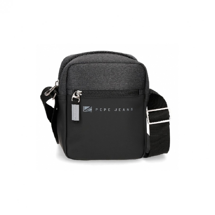 Bolsa de ombro Pepe Jeans Jarvis, preta - 15x19,5x6cm -