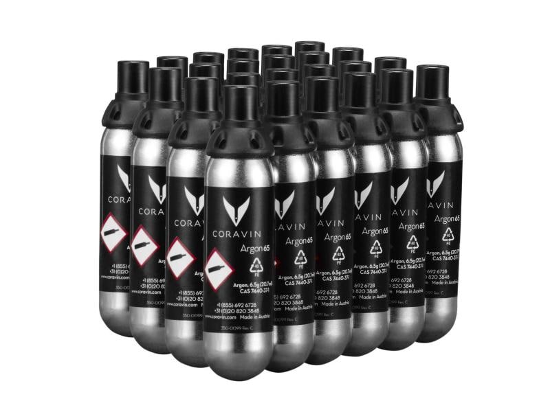 Coravin Patrone 24 Stück, Schwarz/Silber Geniessen Sie Wein jederzeit und aus jeder Flasche, ohne den Korken zu ziehen