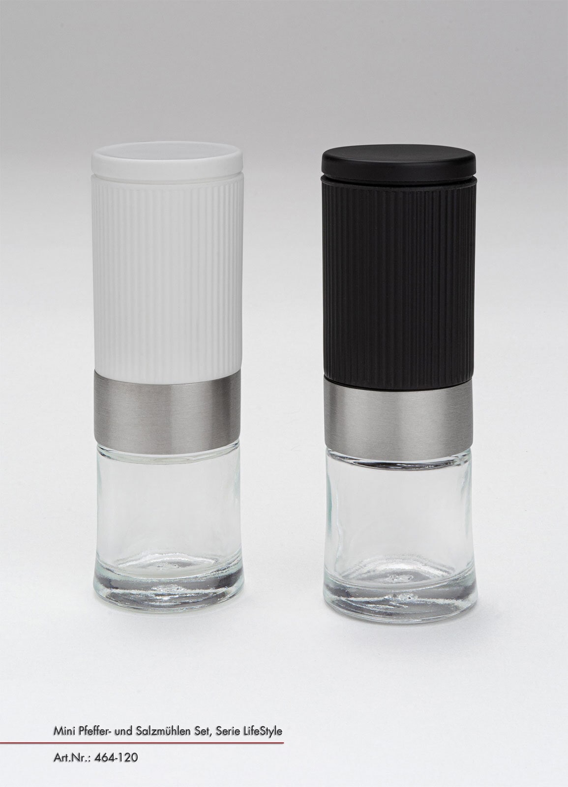 JUSTINUS Gewürzmühlen-Set MINI 2-teilig schwarz/ weiß