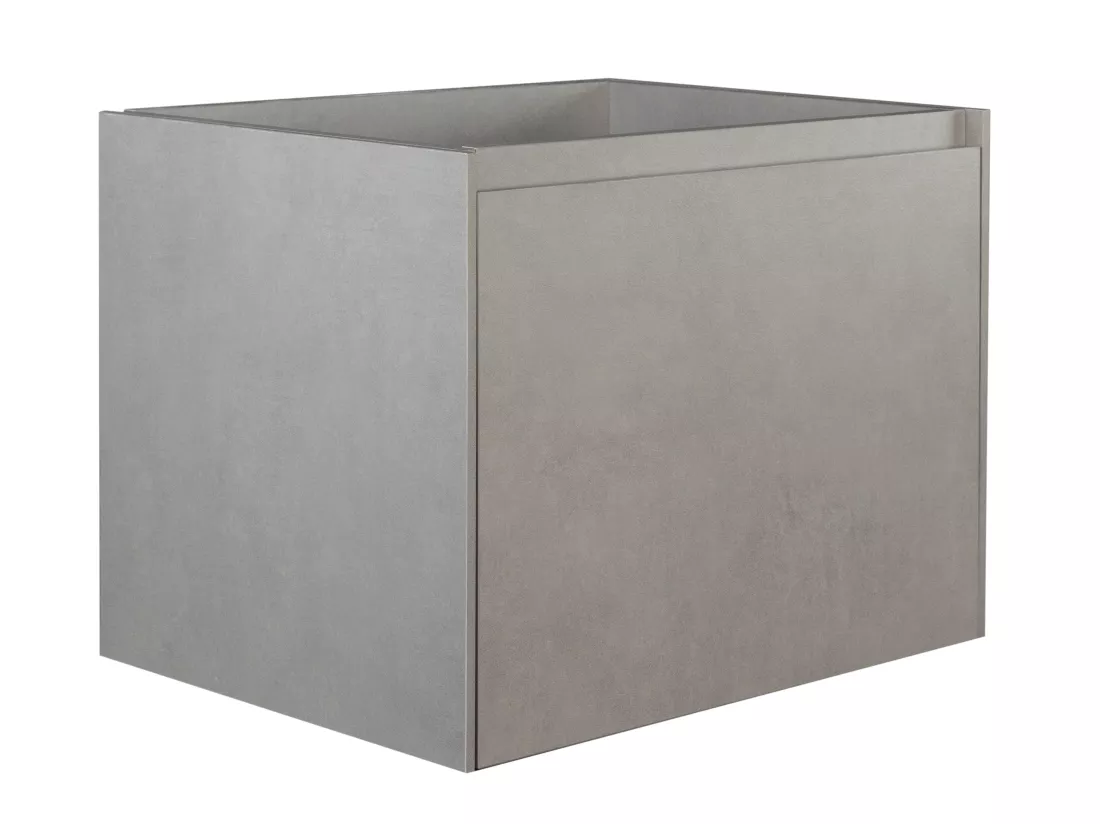 Meuble de salle de bain suspendu avec vasque à encastrer - Gris béton - 60 cm - SOSTHENE