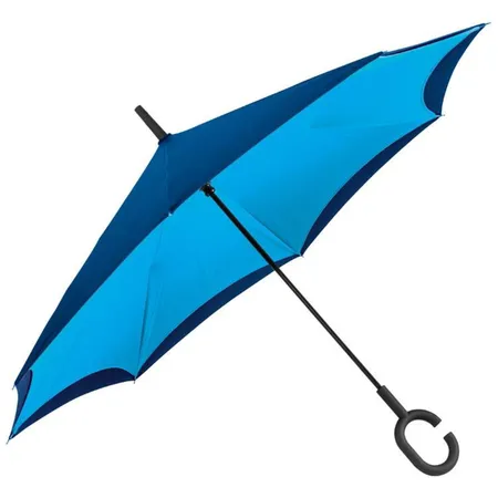 Macma Umgekehrter Regenschirm mit Griff zum Einhängen am Handgelenk, hellblau