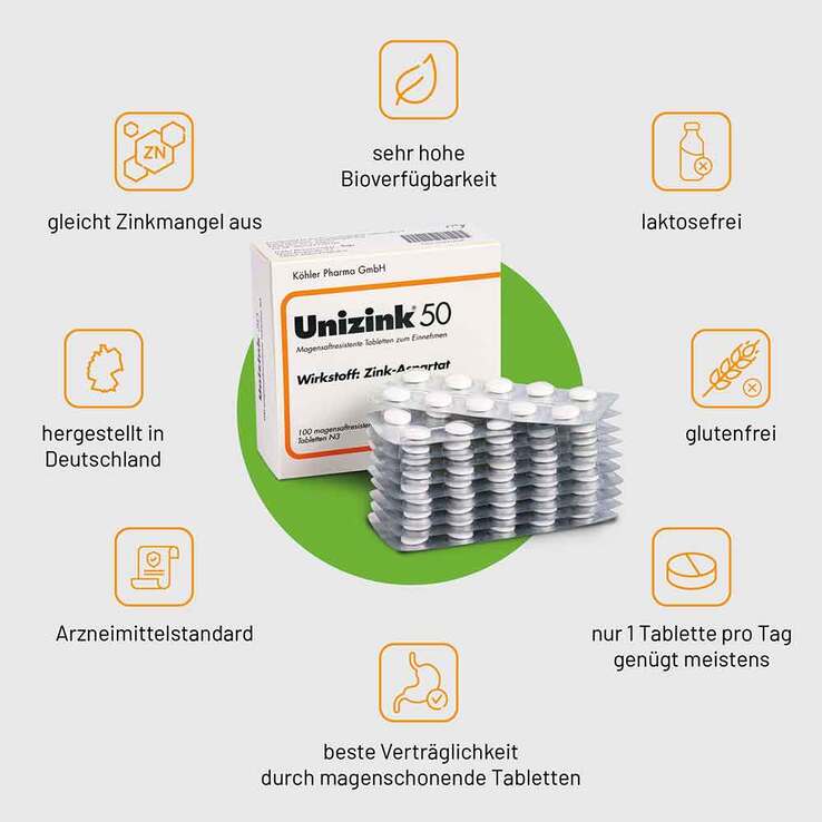 Unizink 50 Tabletten, 100 St
