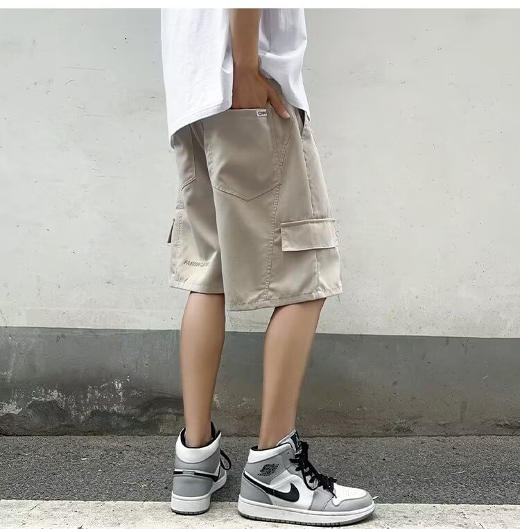 jaywoon - Cargoshorts met trekkoord in de taille en wijde pijpen