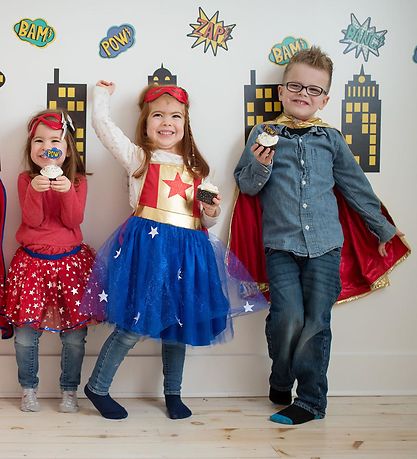 Great Pretenders Udklædning - Superhero - Blå/R?d/Guld