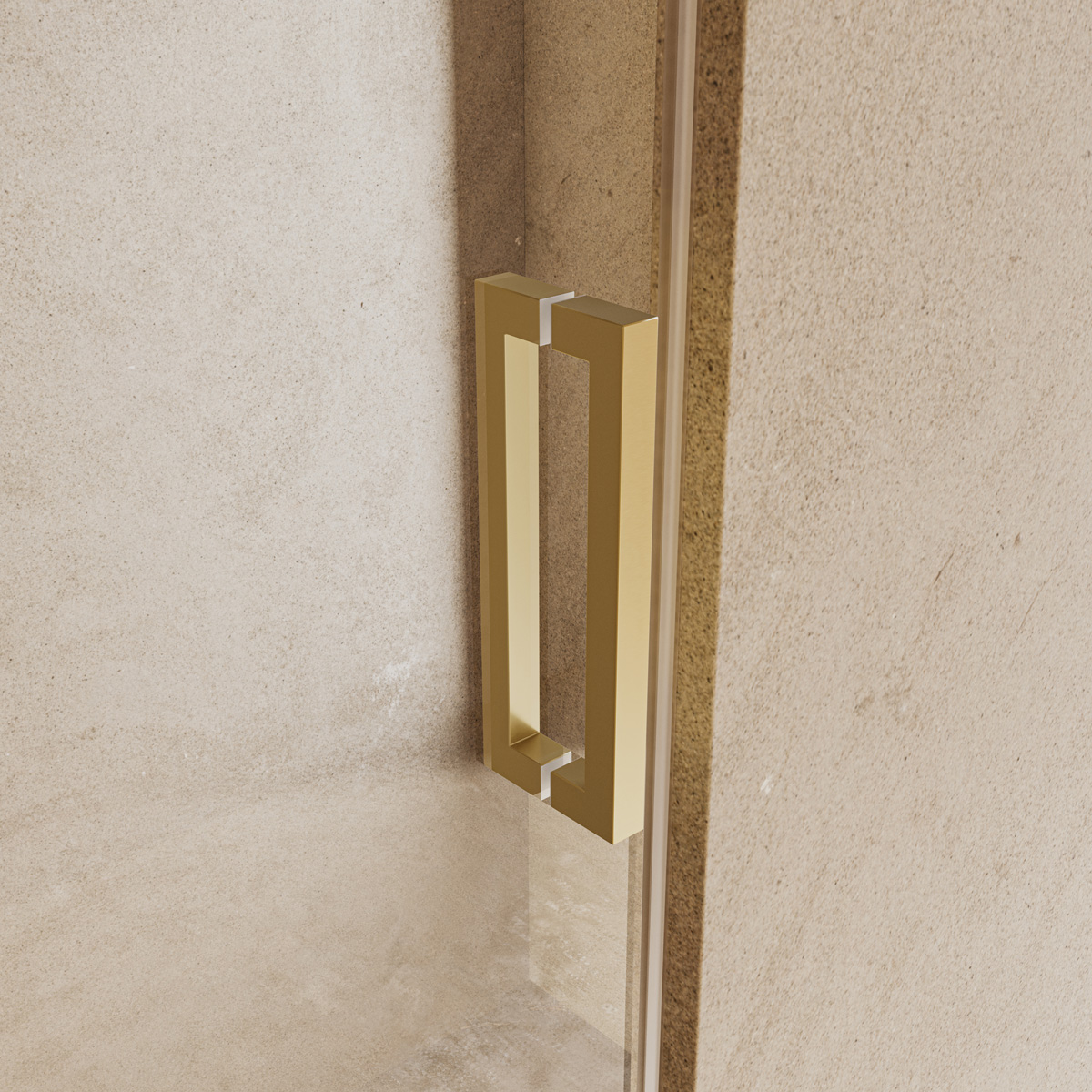 Saniclear Modern Brass douchecabine 80x80 met 80cm deur geborsteld messing