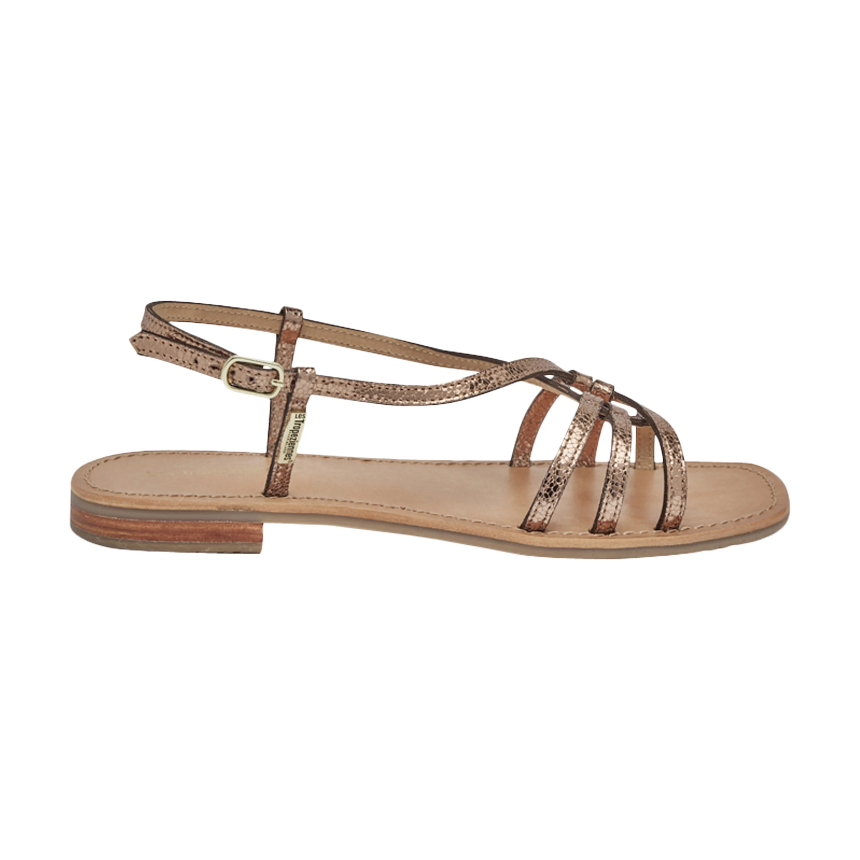 Sandales plates cuirhudon | Doré