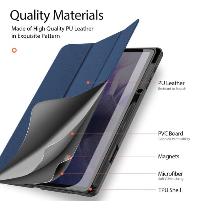 DUX DUCIS Samsung Tab S7+/S7 FE/S8+ DOMO Series Trifold Flip Cover