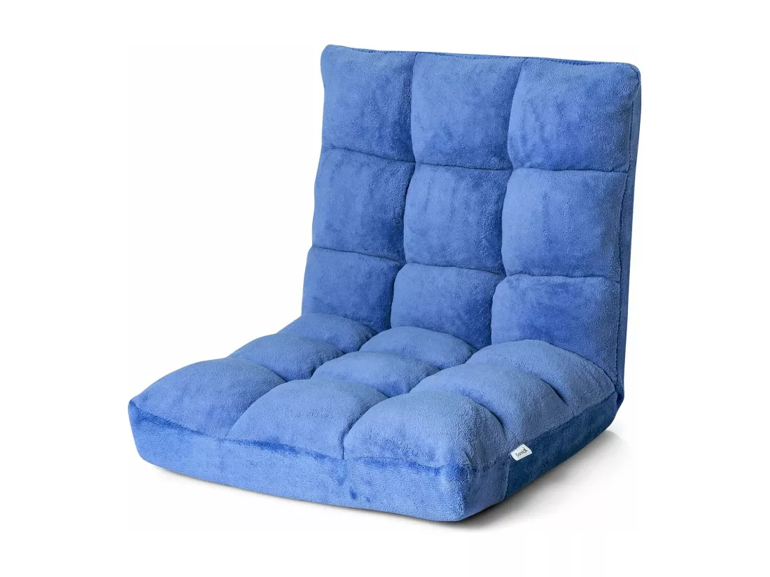 Canapé Paresseux Tatami Pliable Chaise de Plancher Coussin de Chaise de Lit Siège de Sol pour Maison, Bureau 105 x 57 x 15 CM (Bleu)