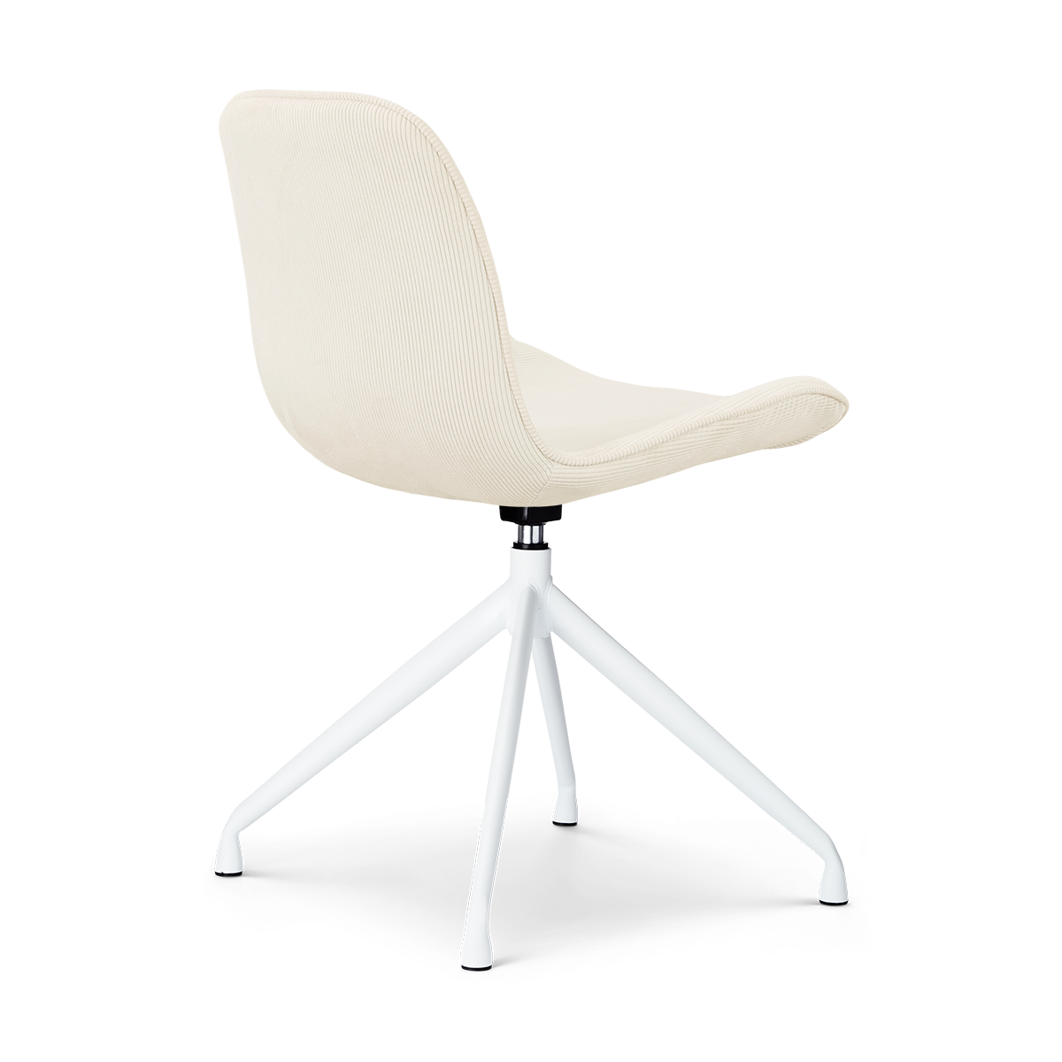 Eetkamerstoel Nola-Fé wit onderstel rib beige
