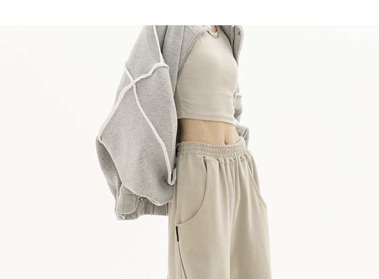 Rustie - Elastische taille, effen, wijde joggingbroek