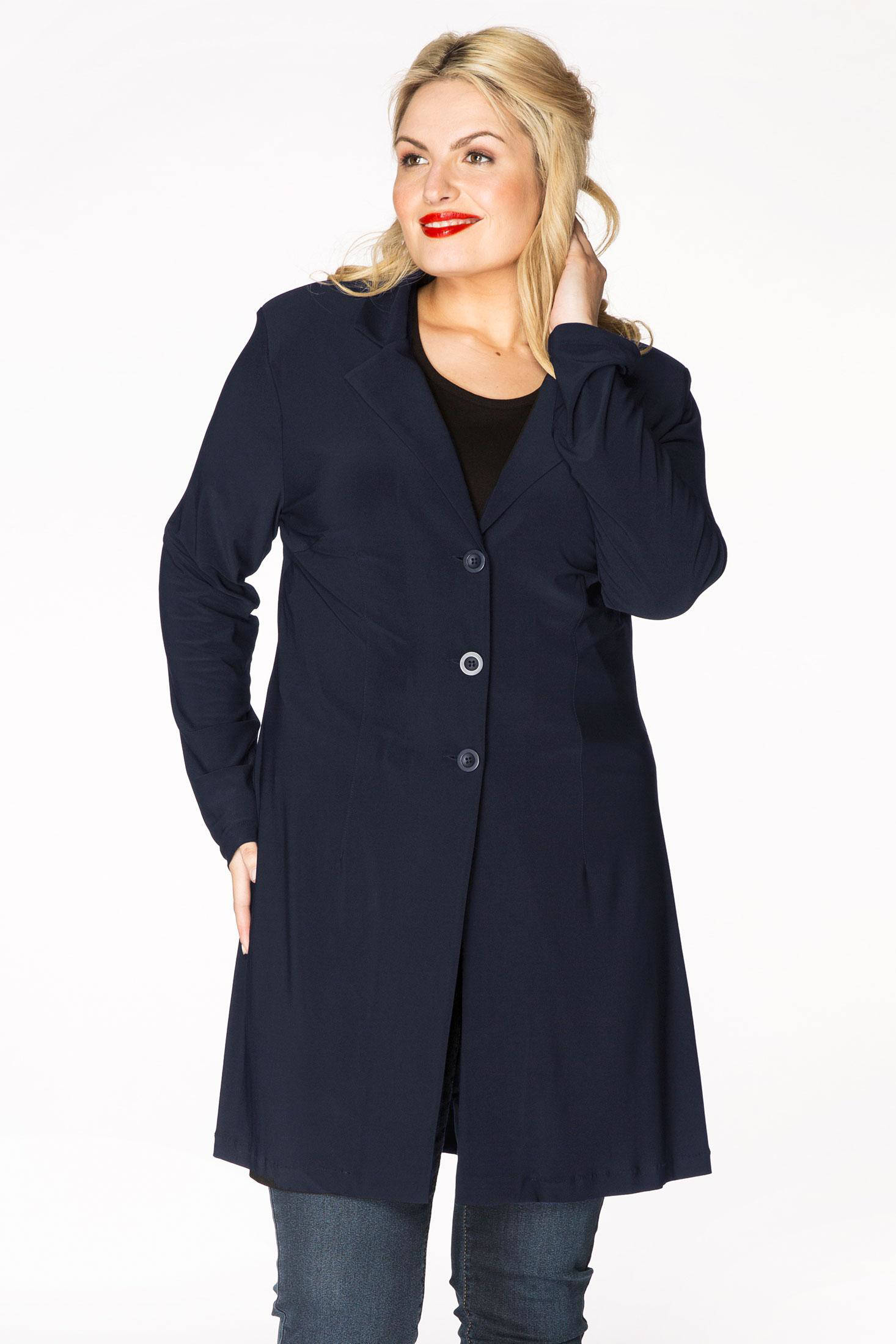 YOEK blazer van travelstof DOLCE donkerblauw