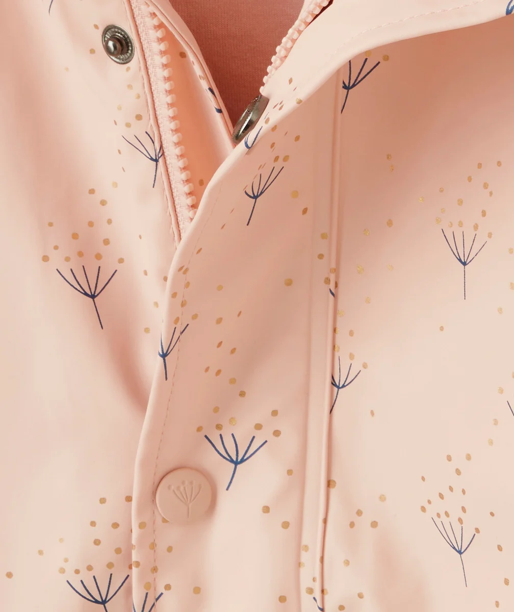 FRESKIMPERMÉABLE ROSE AVEC IMPRIMÉ PISSENLIT