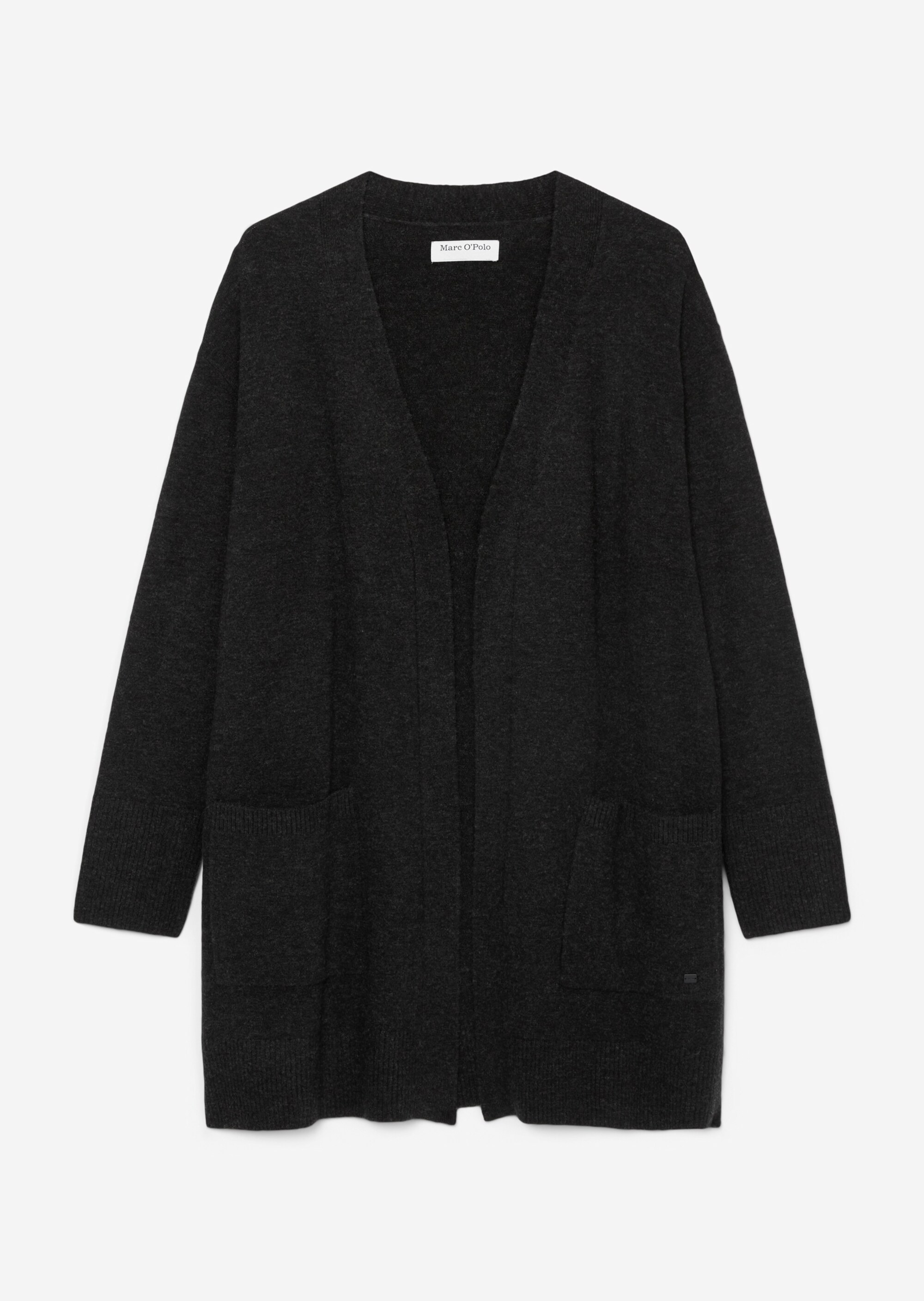 Long-Cardigan open front aus softem Schurwolle-Mix