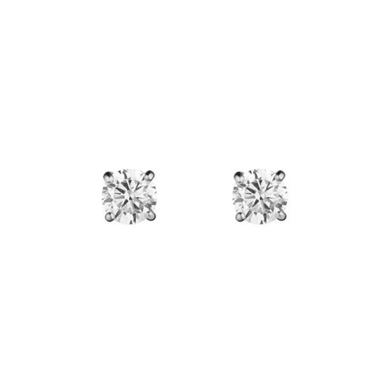 Boucles d'oreilles or blanc et oxydes de zirconium 