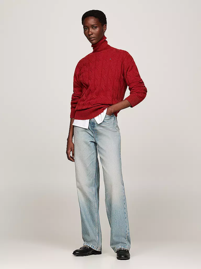 TOMMY HILFIGER Rollkragenpullover  rot