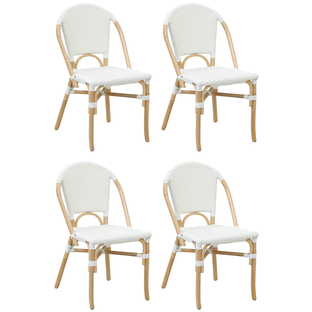 Chaise d'extérieur en rotin et résine (lot de 4)